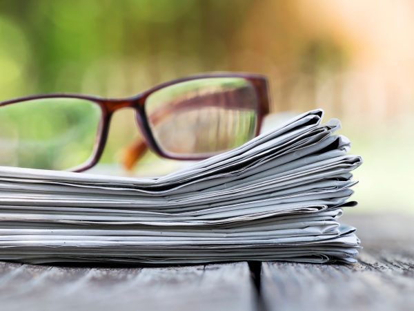 Morning news concept - newspaper and glasses